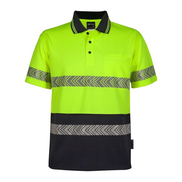 Mens Hi Vis Short Sleeve Segmented Tape Polo Thumbnail