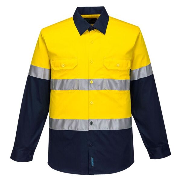 Mens Hobart Hi-Vis Lightweight Contrast Shirt Long Sleeve Thumbnail