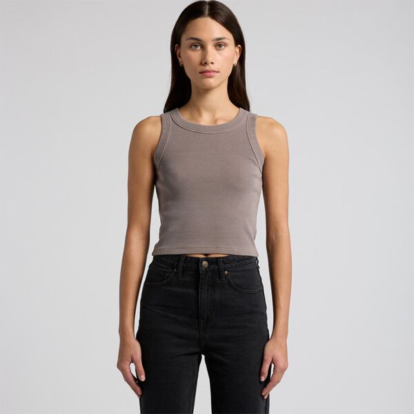 Womens Faded Organic Rib Crop Tank Thumbnail