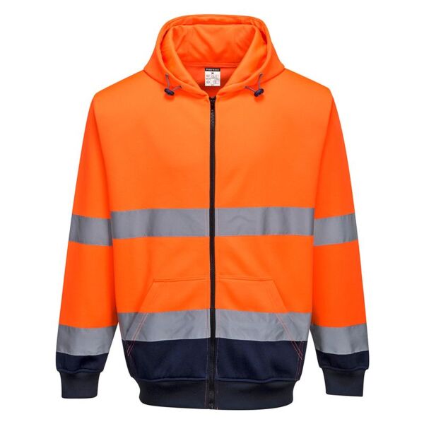 Hi-Vis Contrast Zipped Hoodie Thumbnail