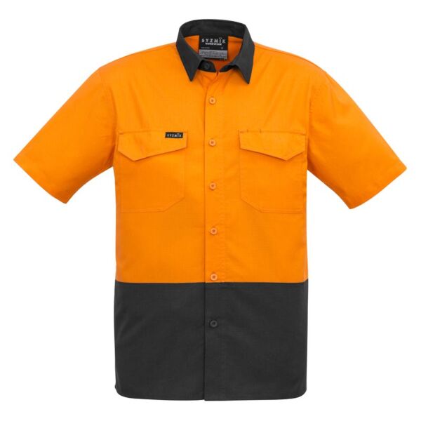 Mens Rugged Cooling Hi Vis Spliced Short Sleeve Shirt Thumbnail