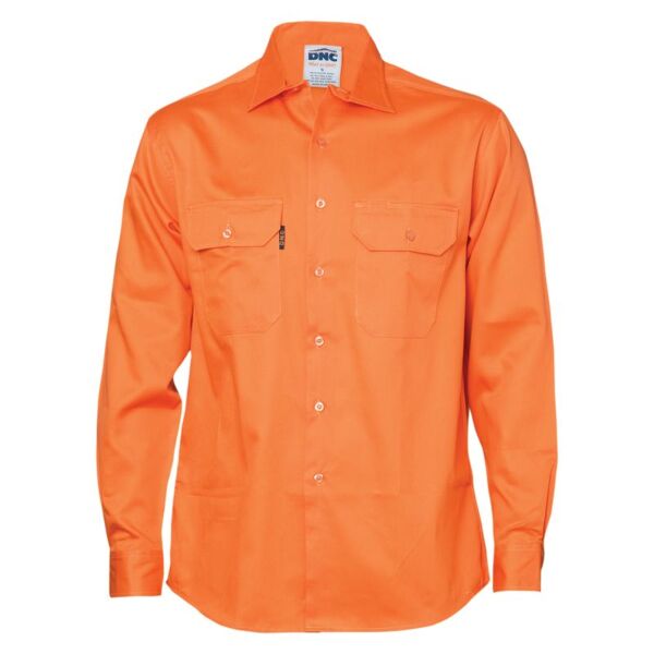 Mens Cotton Drill Work Long Sleeve Shirt Thumbnail