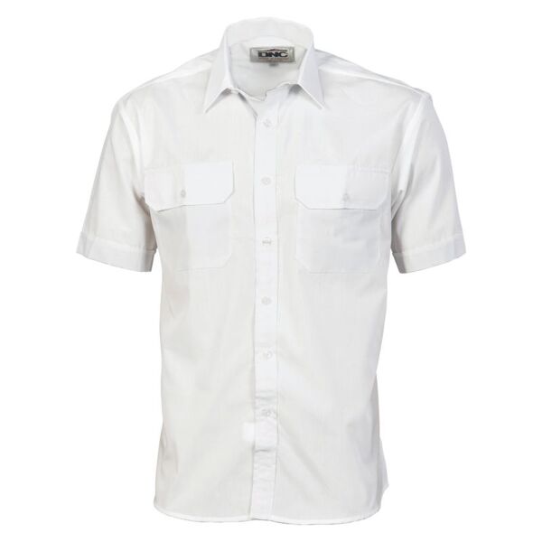 Mens Polyester Cotton Short Sleeve Work Shirt Thumbnail