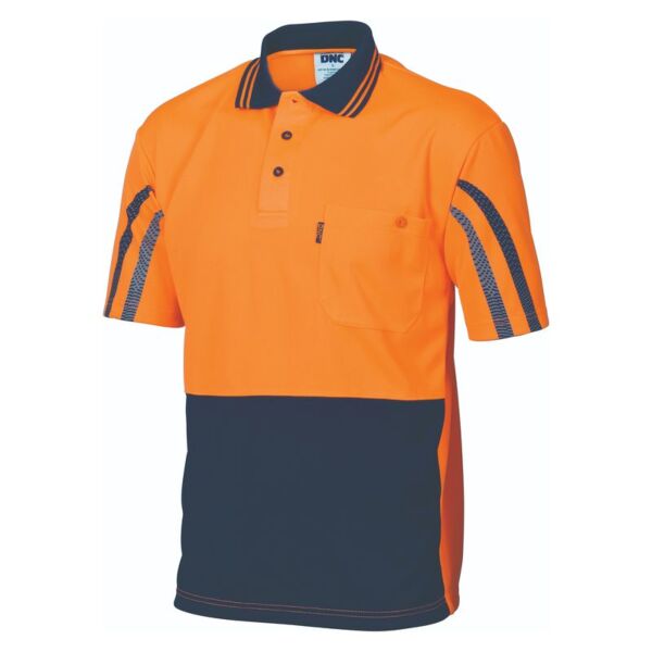 Hi Vis Cool Breathe Printed Stripe Polo Thumbnail