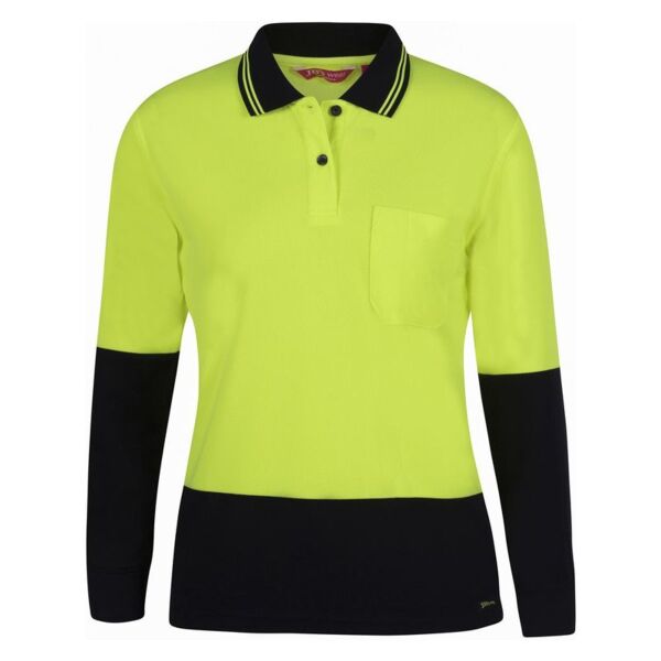 Womens Hi Vis Long Sleeve Comfort Polo Thumbnail