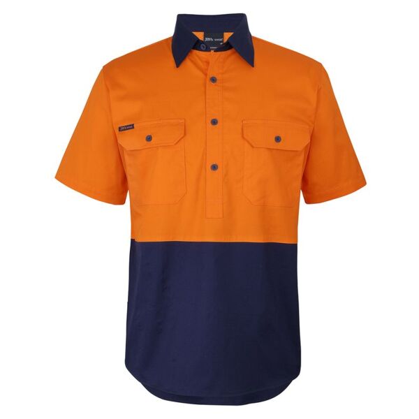 Mens Hi Vis Close Front Short Sleeves 150G Work Shirt Thumbnail